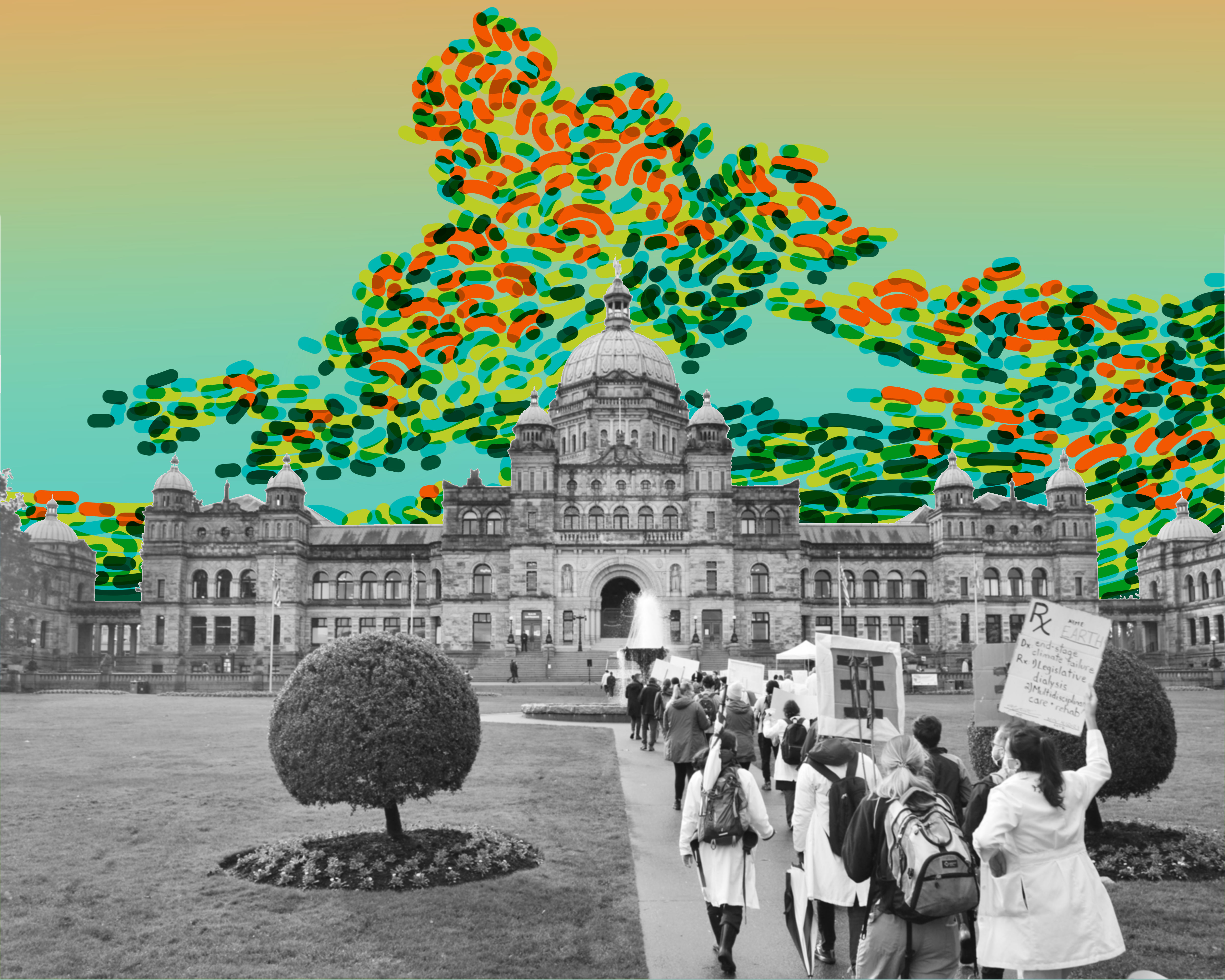 Doctors and CAPE supporters protesting for environmental justice holding signs